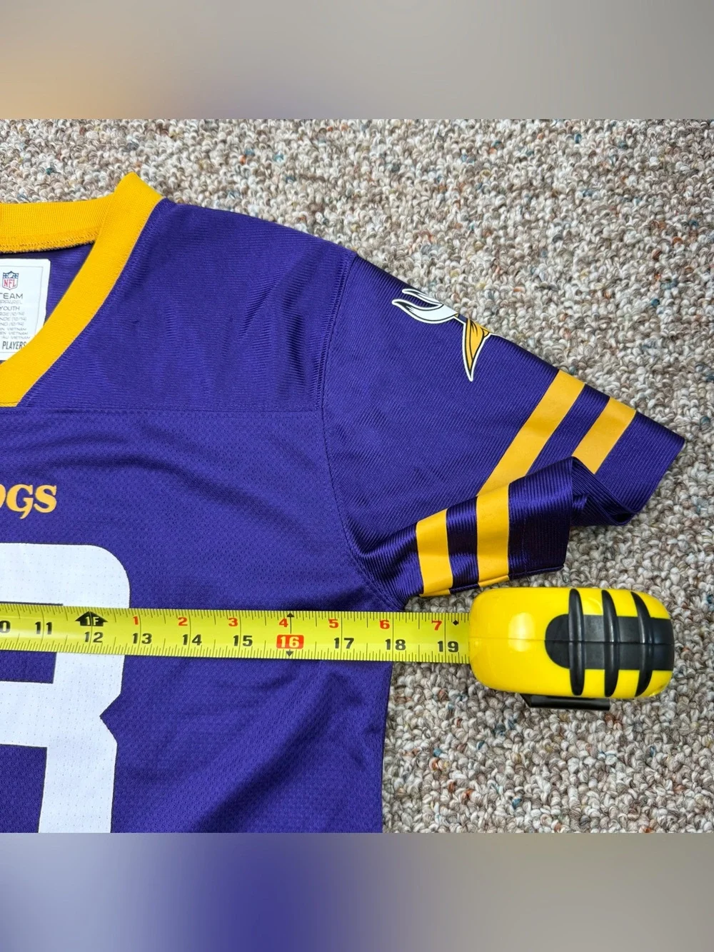 Boys Minnesota Vikings Justin Jefferson Purple #18 NFL Football Jersey YOUTH L